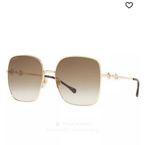 Gucci women’s square sunglasses GG0879S gold brown 61mm
